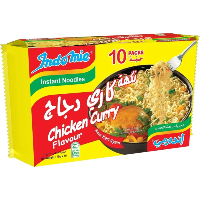 Indomie Instant Noodles - Indomie Instant Noodels, Halal Certified, Chicken Flavour (Pack of 10 -70 g Each)