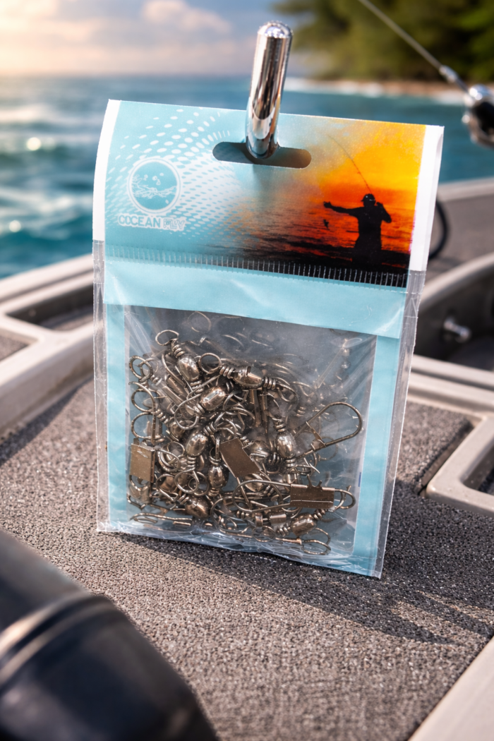 stainless steel fishing swivels - طقم دوارات الصيد – دوارات برميلية من الفولاذ المقاوم للصدأ