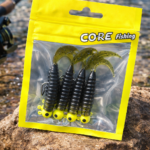 soft fishing lure jig set - Soft Fishing Lure Jig Set – Curl Tail Grub with Jig Head