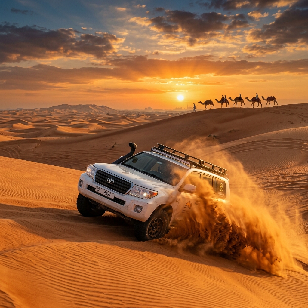 Dubai Evening Desert Safari with BBQ Dinner & Dune Bashing