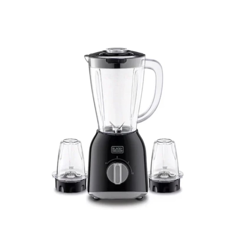 Black+Decker 400W Countertop Blender with 2 Grinder Mills (1.5L) (BX365-B5) - خلاط كهربائي مع مطحنة من بلاك اند ديكر 400 واط – موديل BX365-B5