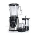 Black+Decker 600W Glass Jar Blender with Grinder & Mincer Mill (BX600G-B5) - خلاط كهربائي مع مطحنة من بلاك اند ديكر 600 واط – موديل BX600G-B5