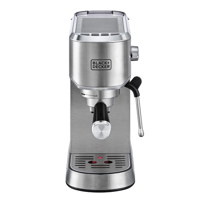 Black+Decker 15-Bar Pump Espresso & Cappuccino Coffee Machine (ECM150-B5) - ماكينة تحضير الإسبريسو والكابتشينو الاحترافية من بلاك اند ديكر – موديل ECM150-B5
