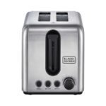 Black+Decker 850W 2-Slice Brushed Stainless Steel Bread Toaster (ET244-B5) - محمصة خبز توستر كهربائية من بلاك اند ديكر – موديل ET244-B5