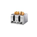 Black+Decker 1500W 4-Slice Stainless Steel Wide-Slot Bread Toaster (ET444-B5) - محمصة خبز توستر كهربائية من بلاك اند ديكر – موديل ET444-B5