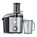 Black+Decker 800W Wide-Chute Stainless Steel Centrifugal Juice Extractor (JE800-B5) - عصارة فواكه وحمضيات كهربائية من بلاك اند ديكر 800 واط – موديل JE800-B5