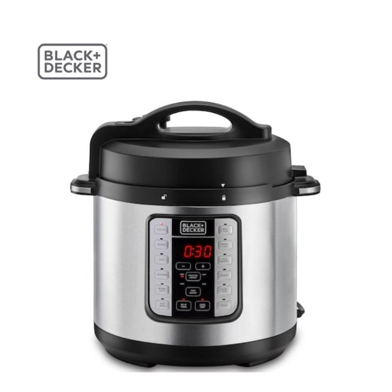 Black+Decker 1000W 6.0L Digital Multi-Function Electric Pressure Cooker (PCP1000-B5) Black+Decker 1000W 6.0L Digital Multi-Function Electric Pressure Cooker (PCP1000-B5) - قدر ضغط كهربائي ديجيتال من بلاك اند ديكر – موديل PCP1000-B5