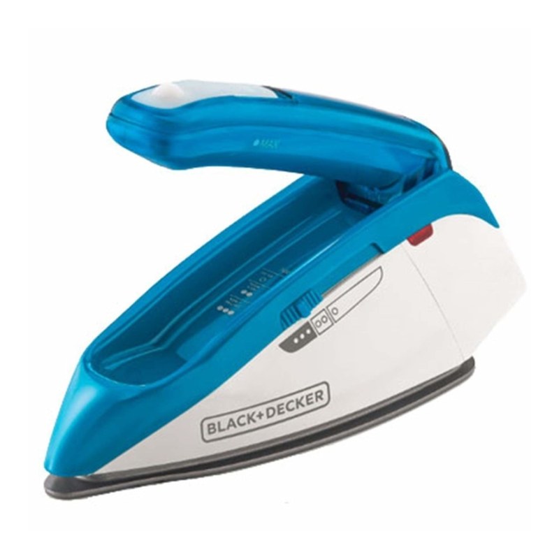 Black+Decker 800W Compact Dual-Voltage Foldable Steam Travel Iron (TI250-B5) - مكواة بخار للملابس من بلاك اند ديكر – موديل TI250-B5