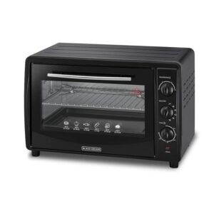 Black+Decker 1380W 19L Double-Glass Countertop Toaster Oven with Rotisserie (TRO19RDG-B5) - فرن كهربائي محمصة بزجاج مزدوج وشواية من بلاك اند ديكر – موديل TRO19RDG-B5
