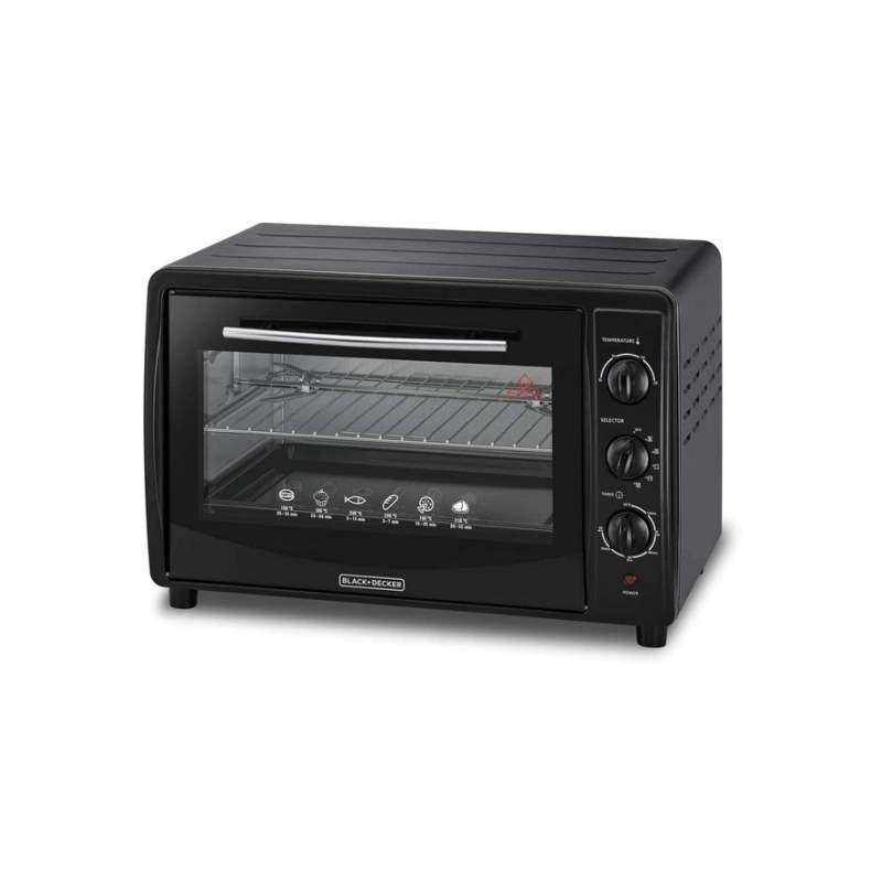 Black+Decker 1800W 45L Double-Glass Convection Toaster Oven with Rotisserie (TRO45RDG-B5) - فرن كهربائي محمصة بزجاج مزدوج وشواية من بلاك اند ديكر – موديل TRO45RDG-B5