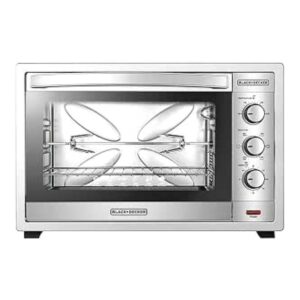 Black+Decker 2200W 62L Large Double-Glass Convection Toaster Oven with Rotisserie (TRO62RDG-B5) - فرن كهربائي محمصة بزجاج مزدوج وشواية من بلاك اند ديكر – موديل TRO62RDG-B5