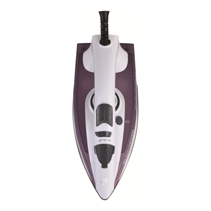 Black+Decker 1750W Burst Steam Iron with Non-Stick Soleplate (X1750-B5) - مكواة بخار للملابس من بلاك اند ديكر – موديل X1750-B5