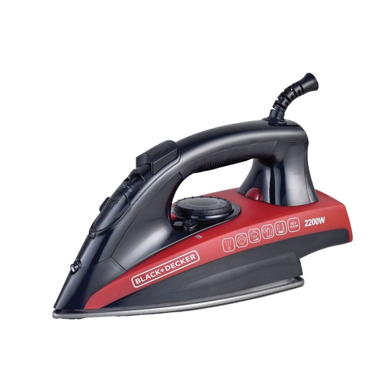 Black+Decker 2200W High-Power Non-Stick Soleplate Steam Iron (X2200-B5) - مكواة بخار للملابس من بلاك اند ديكر – موديل X2200-B5
