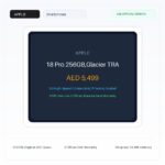 أبل 18 برو 256 جيجابايت,جليدي معتمد TRA - نسخة الإمارات الرسمية | Apple 18 Pro 256GB,Glacier Official UAE TRA Version