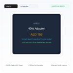 أبل 40W شاحن جداري أصلي - نسخة الإمارات الرسمية | Apple 40W Adapter - Official UAE Version