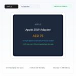 أبل Apple 20W شاحن جداري أصلي - نسخة الإمارات الرسمية | Apple Apple 20W Adapter - Official UAE Version