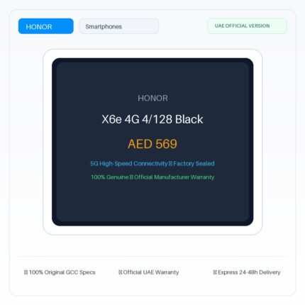 هونر X6e 4G 4/128 أسود - نسخة الإمارات الرسمية | Honor X6e 4G 4/128 Black - Official UAE Version