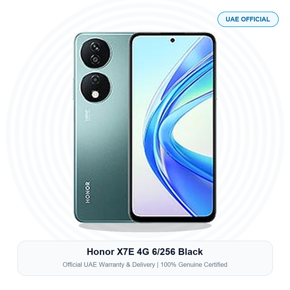 Honor X7E 4G 6/256 Black Official UAE Real Photo Honor X7E 4G 6/256 Black Real Studio Photo UAE